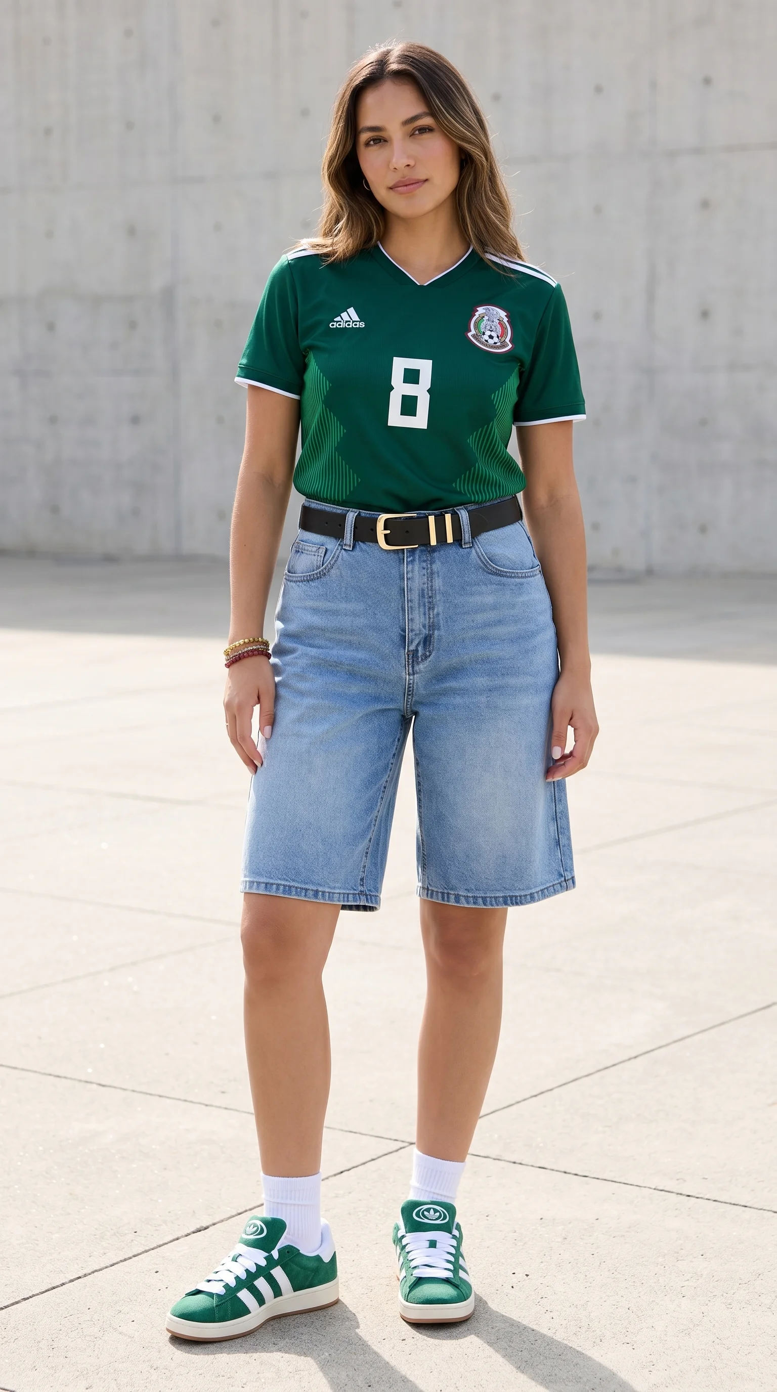 Cool-Girl Vibe with Denim Bermuda Shorts