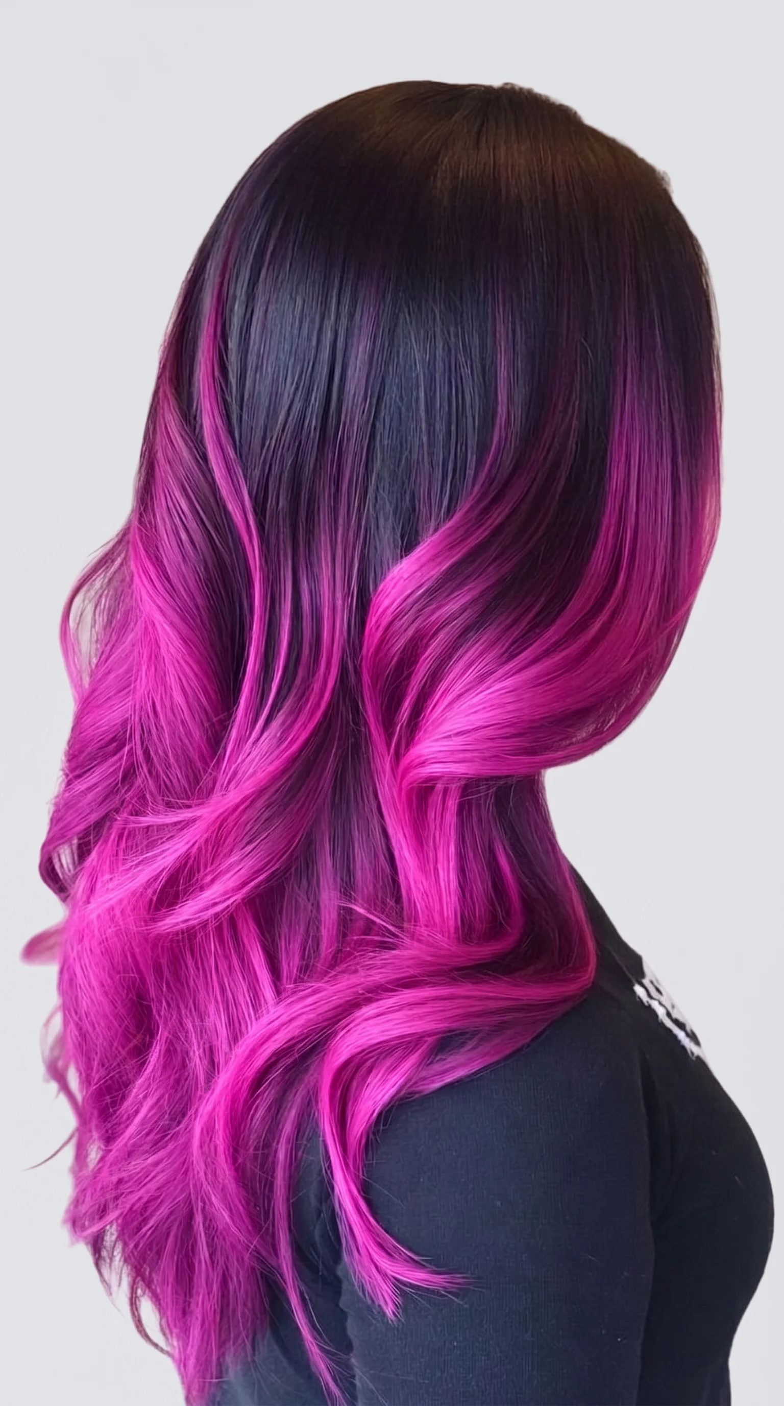 Vibrant Fuchsia Magenta Balayage Hair