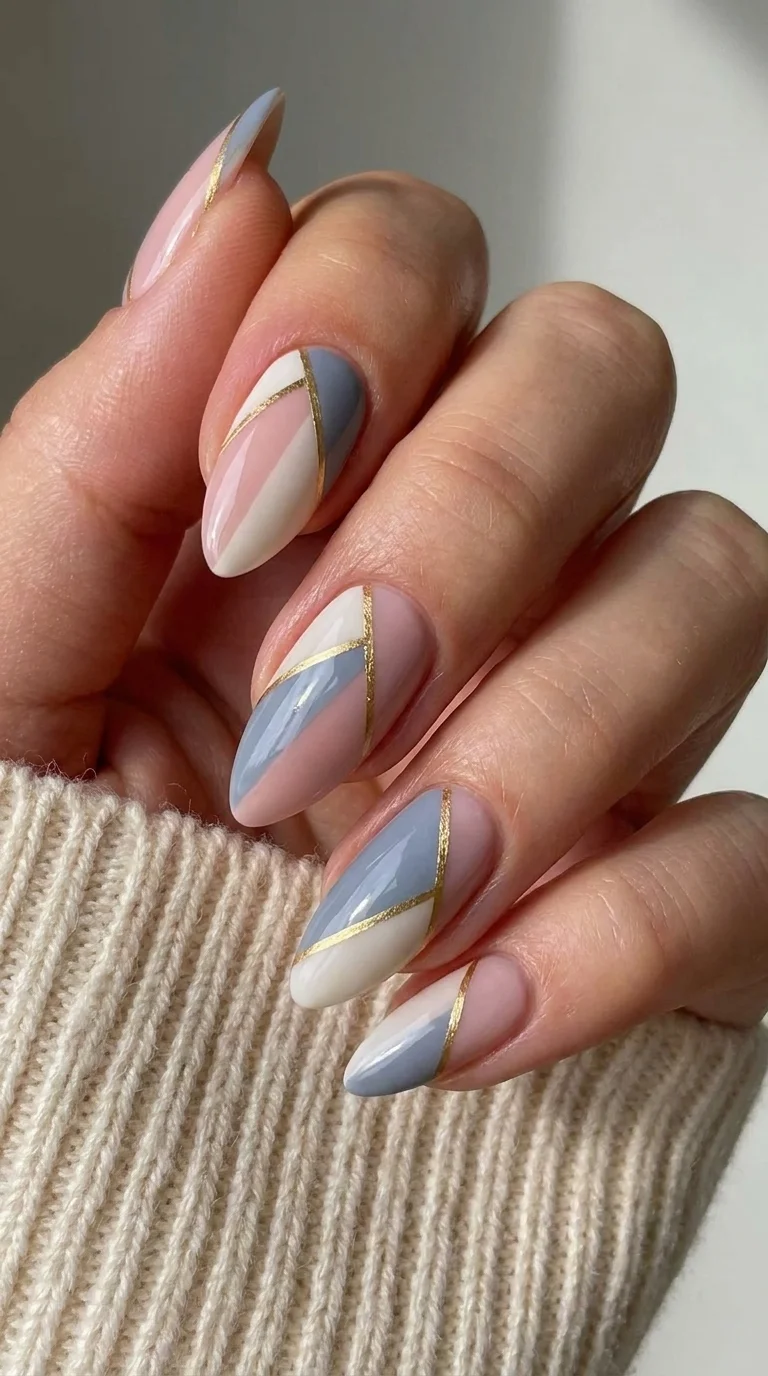 Abstract Slate & Gold Geometry