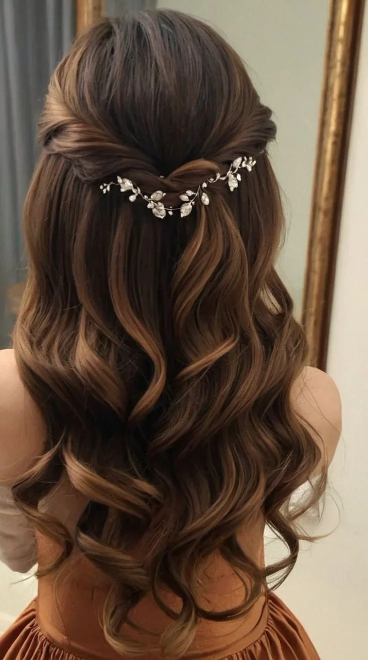 Romantic Vine-Inspired Half-Up Style