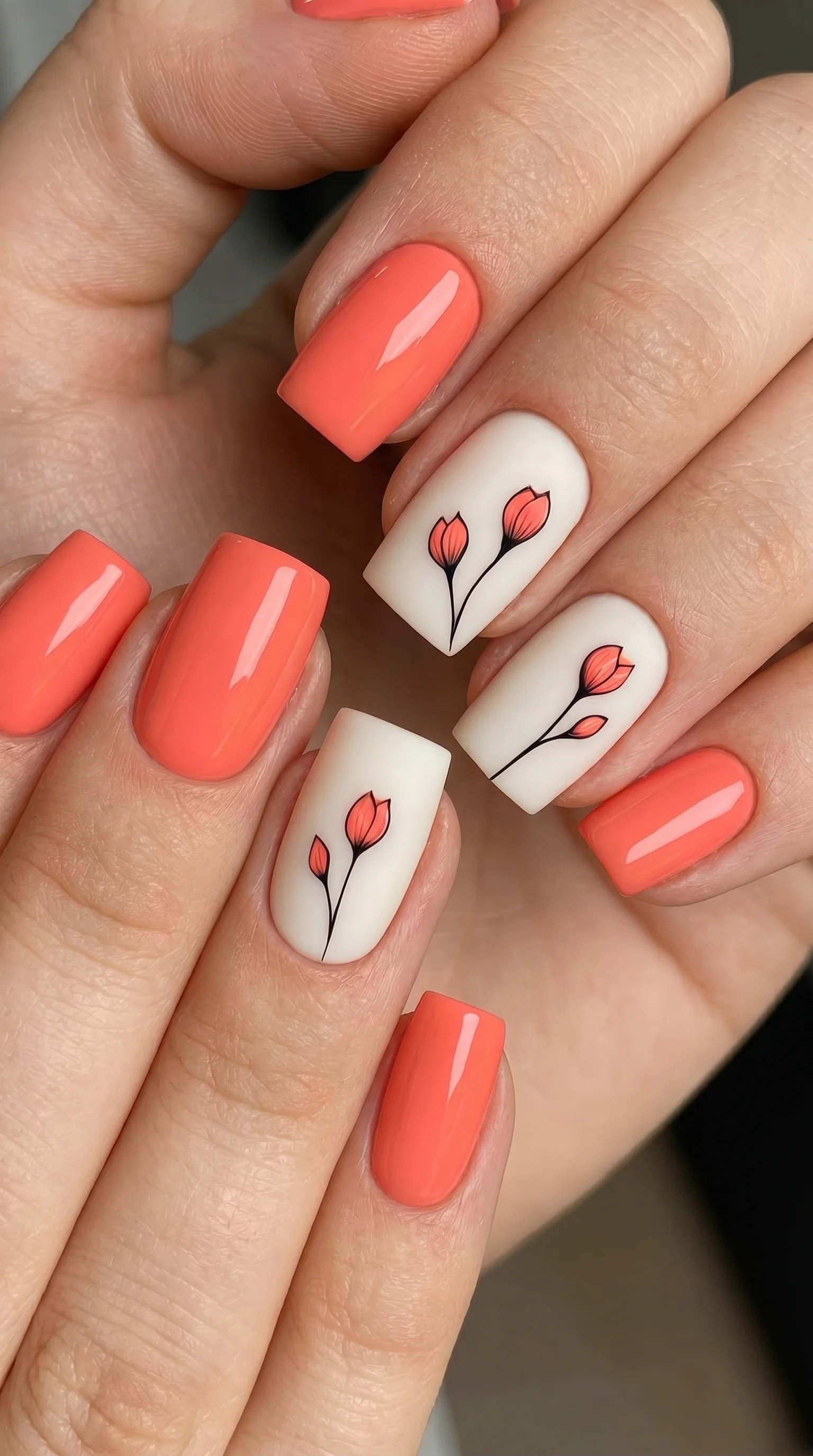 Coral Tulip Minimalism