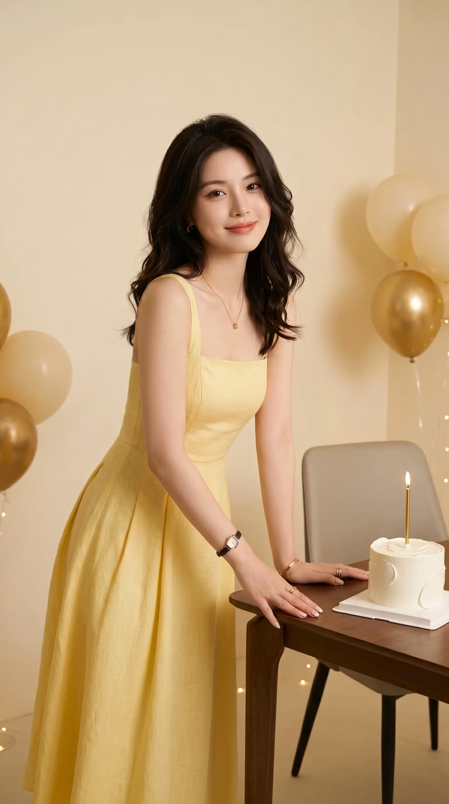 Sun-Kissed Yellow Linen Midi Dress Birthday Outfit