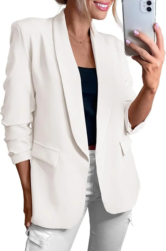 asual Open Front Lapel Blazer