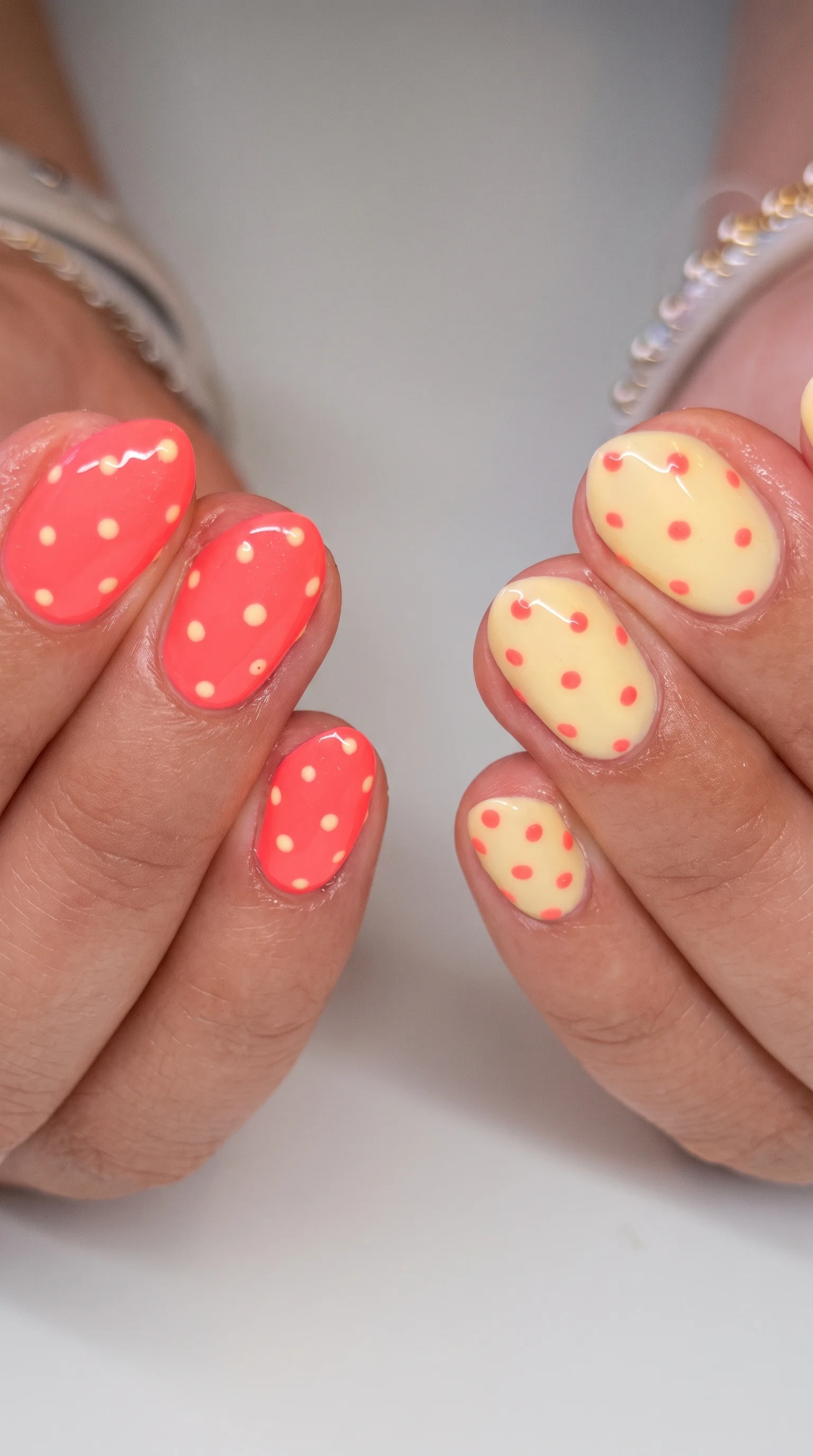 The Vibrant Neon Polka-Dot Pop August Nails idea