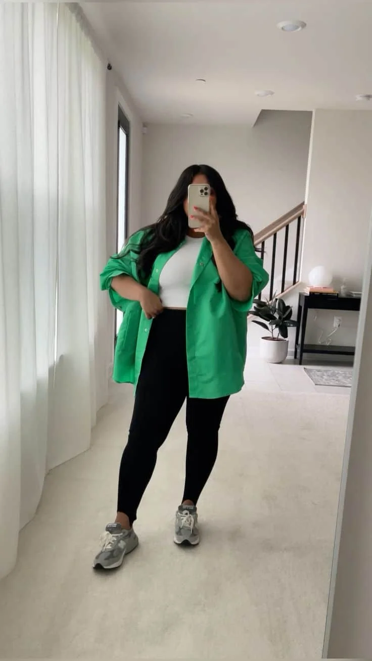 Vibrant Green Blazer with Athleisure Twist