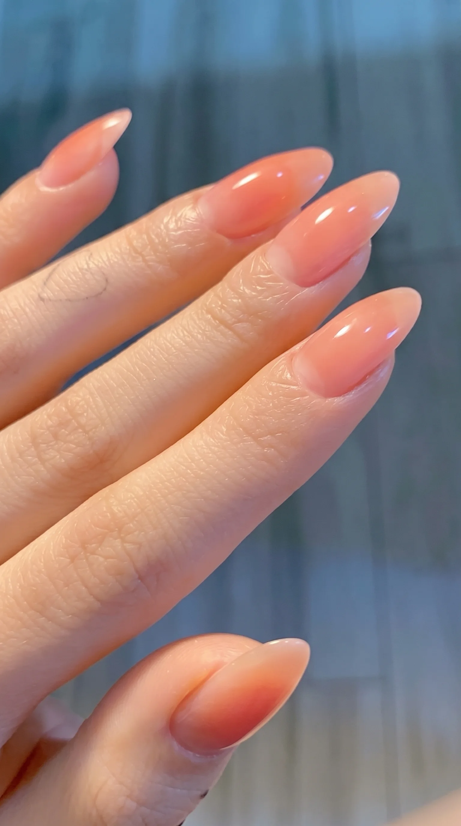 Glazed Peach Sorbet Summer Nail Design