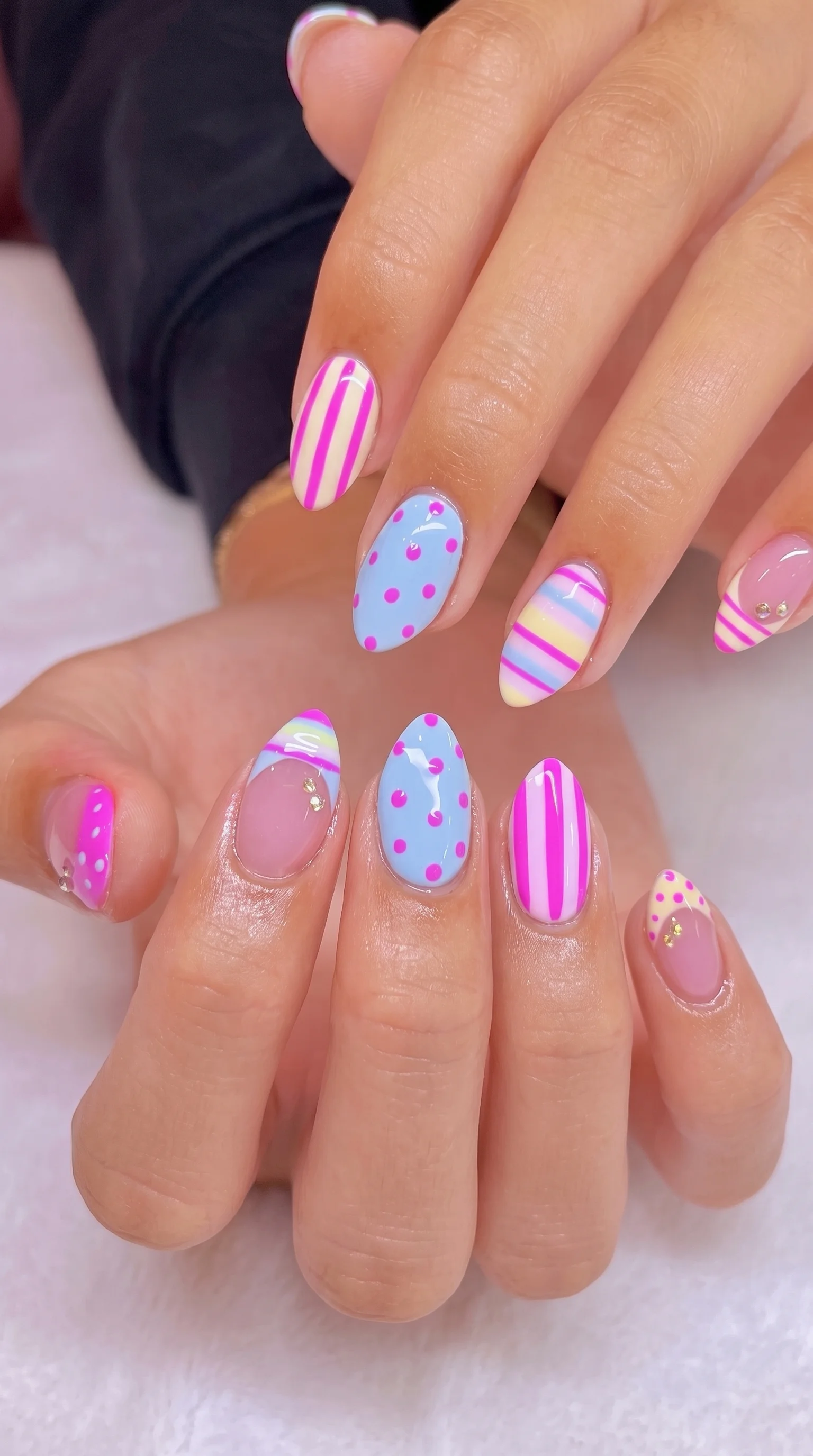 The Playful Patterned Medley August Nails Idea