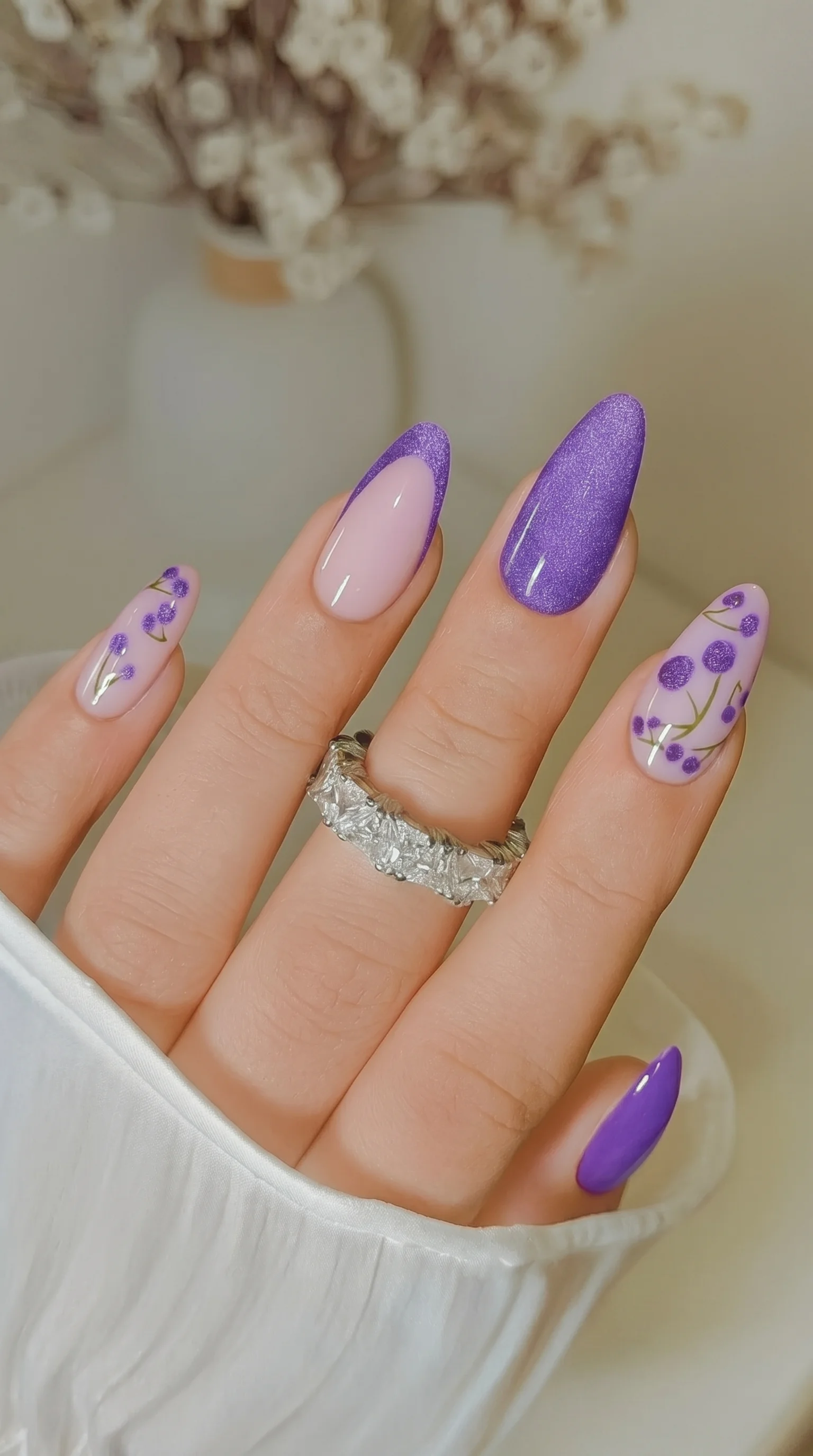 Lavender Field Velvet Summer Nails