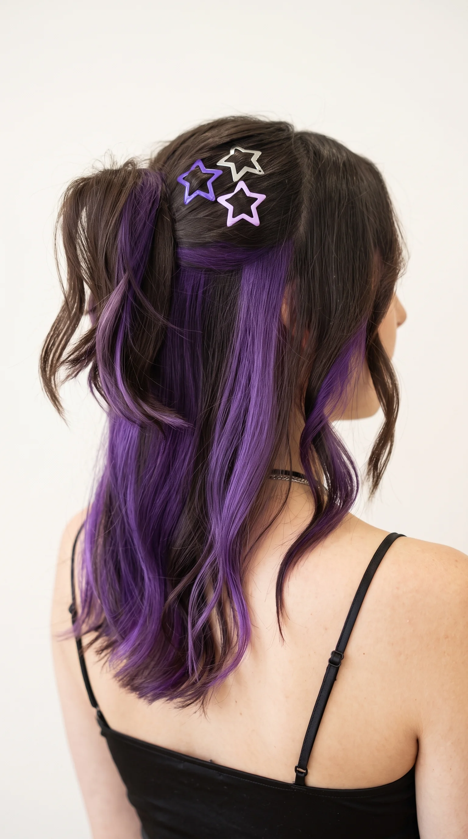 Royal Purple Peekaboo Half-Up Hair