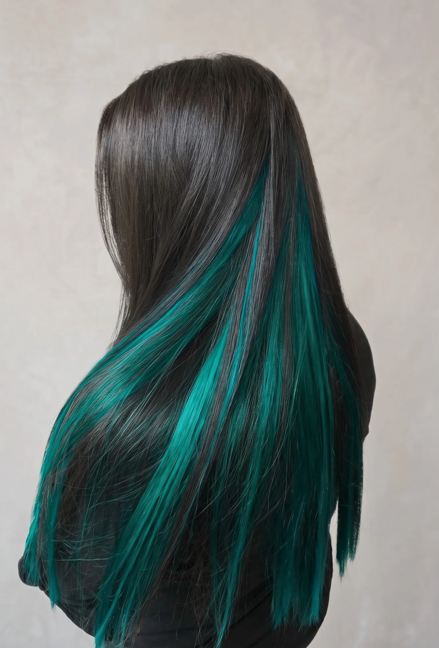 Emerald Teal Peekaboo Hair Tint Color Trend