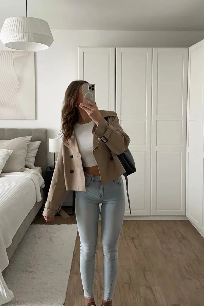Oversized Blazer With Cropped Basics